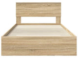 Bed Frame with Headboard Sonoma Oak 90 x 190 cm Engineered Wood 3410951