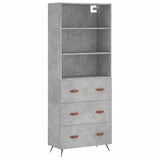 Highboard Concrete Grey 69.5x34x180 cm Engineered Wood 3189353