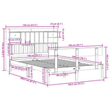 Bookcase Bed without Mattress White 140x200 cm Solid Wood Pine 3321835