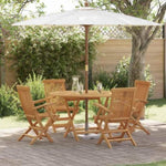 Garden Dining Set Folding 5 pcs Brown Solid Teak wood 3385970