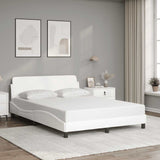 Bed Frame "Dover" White 137x190 cm Faux Leather 373286