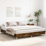 Bed Frame Smoked Oak Engineered wood Large Durable Bed Frame 3328703