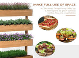Four-Tier Basket Wooden Plant Stand - Orange T3398P318757