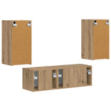 TV Wall Cabinet Set 4 pcs Artisan Oak Engineered Wood 3408915