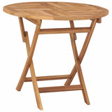 3 Piece Folding Garden Bistro Set Natural Solid Teak Wood 3434098