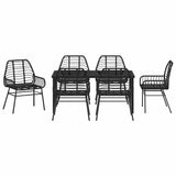 Garden Dining Set 7 pcs Black Poly Rattan 3380845