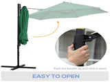 2.5M Garden Cantilever Parasol, Offset Roma Patio Umbrella Hanging Sun Shade Canopy Shelter with T3398P319941