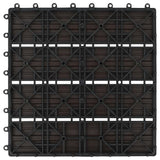 11 pcs Decking Tiles WPC 30x30 cm 1 sqm Dark Brown 45025