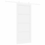 Sliding Door White 86 x 198.5 cm Solid pine wood and steel 3333595