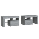 ZNTS Bedside Cabinets 2 pcs with LED Lights Grey Sonoma 70x36.5x40 cm 3152776