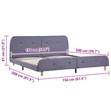 Bed Frame without Mattress Light Grey Fabric 150x200 cm King Size 281104