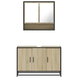 ZNTS 2 Piece Bathroom Furniture Set Sonoma Oak Engineered Wood 3300921