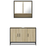 2 Piece Bathroom Furniture Set Sonoma Oak Engineered Wood 3300921