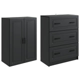 Cabinet Set 2 pcs Black 66 x 34.5 x 87 cm Engineered Wood 3416962