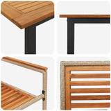 Garden Dining Set 5 pcs Beige Solid Acacia Wood 3365456