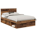 Bed Frame with Headboard Old Wood 120 x 190 cm Solid Pine Wood 3410634