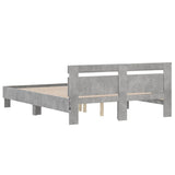 Bed Frame with LED without Mattress Concrete Grey 140x190 cm 3207563