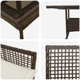 Garden Dining Set 5 pcs Brown Poly rattan 3334926