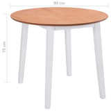 Drop-leaf Dining Table Round MDF White 245370