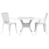 Bistro Set White Cast Aluminium Medium Durable Bistro Set 3216347