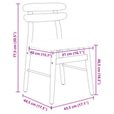 Dining Chair 2 pcs Natural and Light Solid Rubber Wood 42020518