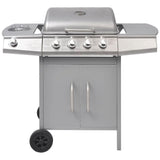 ZNTS Gas Barbecue Grill 4+1 Cooking Zone Silver 41903