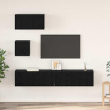 TV Cabinet Set 4 pcs Black Oak Engineered Wood 3393436