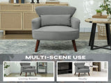 Corduroy Retro Accent Chair - Light Grey T3398P329511