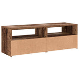TV Cabinet with LED Lights Old Wood 120x35x40 cm Engineered Wood 856313