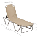 Sun Lounger Aluminium and Textilene Cream 310526
