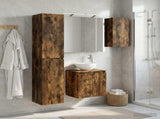 Bathroom Cabinet Set 5 pcs Smoked Oak Engineered Wood 3407291