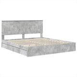 Storage Bed Concrete Grey 200 x 200 cm Engineered Wood 3409520