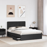 Bed Frame with Drawer Black 160 x 200 cm Engineer Wood 3412575