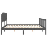Bed Frame without Mattress Grey 200x200 cm Solid Wood Pine 3193488