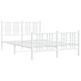 Metal Bed Frame without Mattress with Footboard White 120x190cm 376388