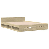Bed Frame with Drawers without Mattress Sonoma Oak 120x200 cm 3280757