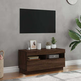 TV Cabinet with LED Lights Brown Oak 80x35x40 cm 815725