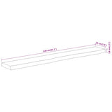 Wall Shelf 140x20x3.8cm Rectangular Solid Wood Acacia Live Edge 370279
