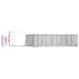 Outdoor Dog Kennel with Roof Silver 10x6x2.5 m Galvanised Steel 3190480