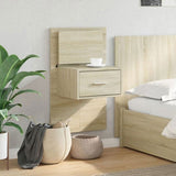 Wall-mounted Bedside Cabinet with LED Lights Sonoma Oak 848161