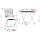 Folding Bistro Set Folding 3 pcs Brown Solid Acacia Wood 3375697