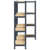 4-Layer Storage Shelves 3 pcs Anthracite Steel&Engineered Wood 3307582