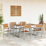 Garden Dining Set 7 pcs Grey and brown 160 x 80 x 75 cm 3284370