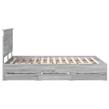 Bed Frame with Drawer Grey Sonoma 140 x 200 cm Engineer Wood 3409466