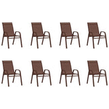 9 Piece Garden Dining Set Brown and Black 3095978