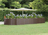 Garden Raised Bed Brown 367x140x68 cm Galvanised Steel 319105
