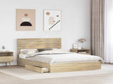 Storage Bed with Drawer Sonoma Oak 140 x 190 cm Engineered Wood 3411570