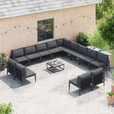 Garden Sofa Set with Cushion Anthracite Steel 3379033