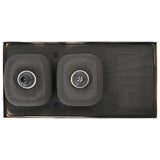 Kitchen Sink with Double Sinks Silver 1200x600x155 mm Stainless Steel 147239