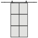 Sliding Door with Hardware Set Black 102,5x205 cm Tempered Glass 3375962